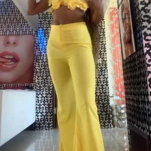 Prettylittlething  Yellow tall pants